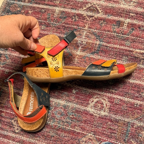 Remonte Women's Red, Orange, and Yellow Sandals - Picture 2 of 6